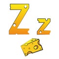 Z, swiss vector Alphabet made of Cheese